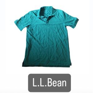 L.L.Bean green polo shirt tee top short sleeve men’s size M tall